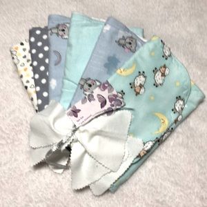 6 NWT BURP CLOTHS  BEARS KAOLAS DOTS LAMBS